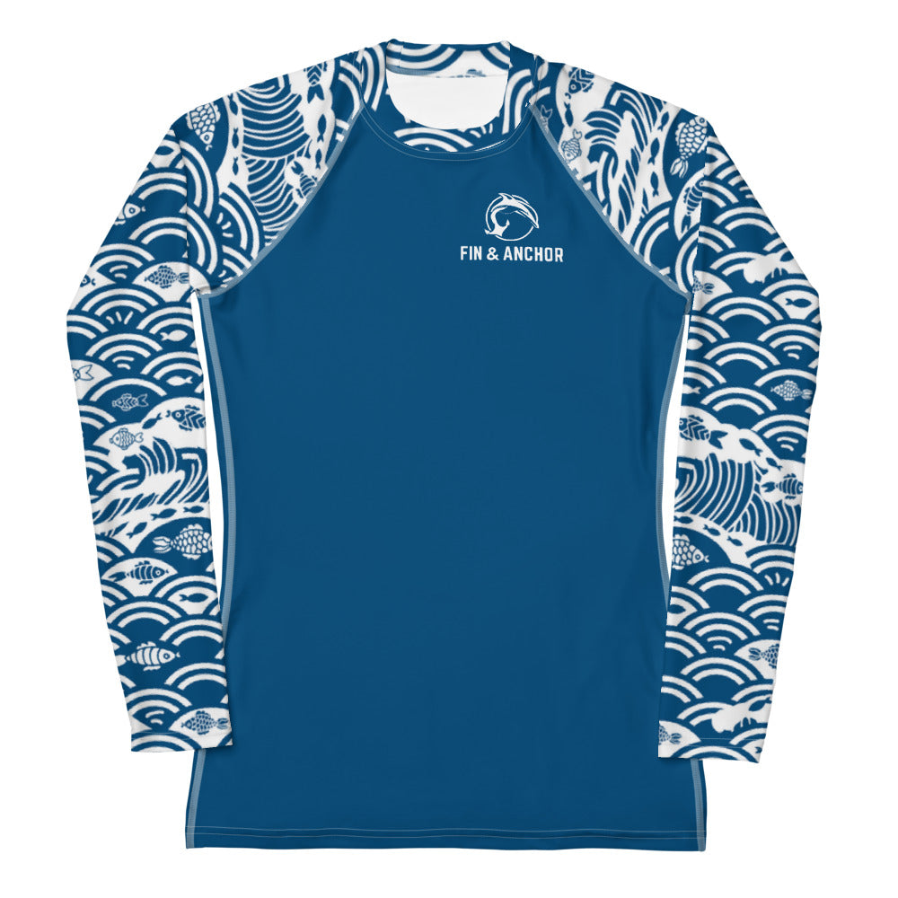 Women's UPF 50 Long Sleeve Sun Shirt - Fishy Waves