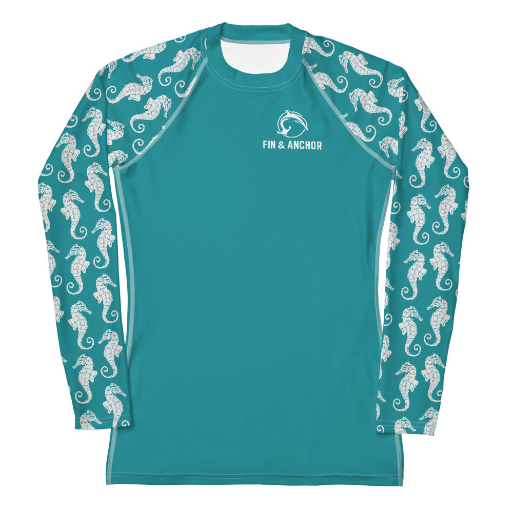 Women's UPF 50 Long Sleeve Sun Shirt - Seahorses