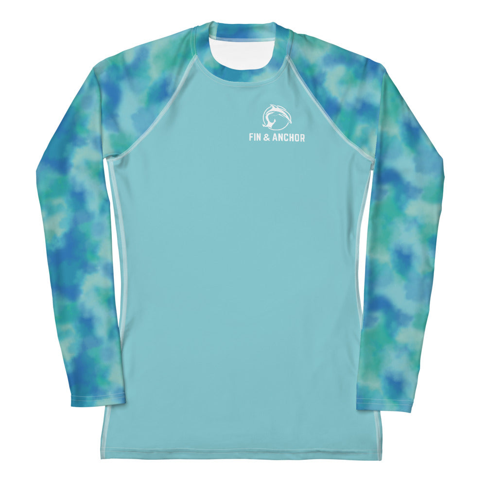 Women's UPF 50 Long Sleeve Sun Shirt - Seaside Watercolors