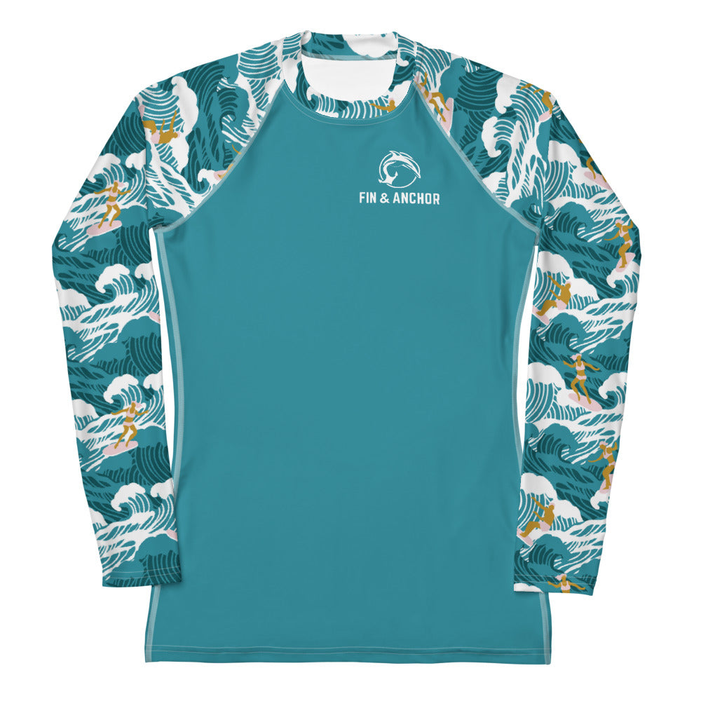 Women's UPF 50 Long Sleeve Sun Shirt - Surfs Up