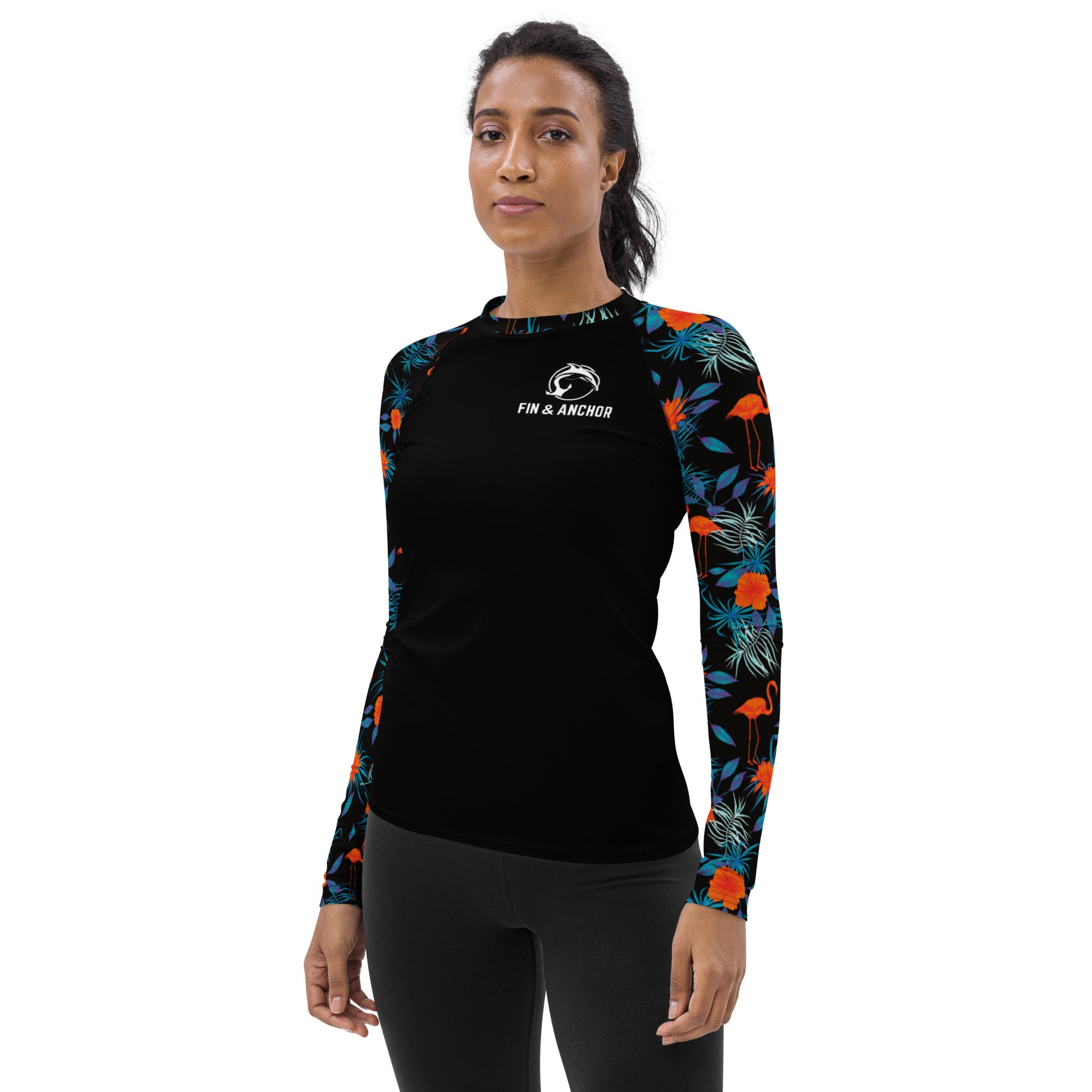 Women's UPF 50 Long Sleeve Sun Shirt - Flamingo Party - 0