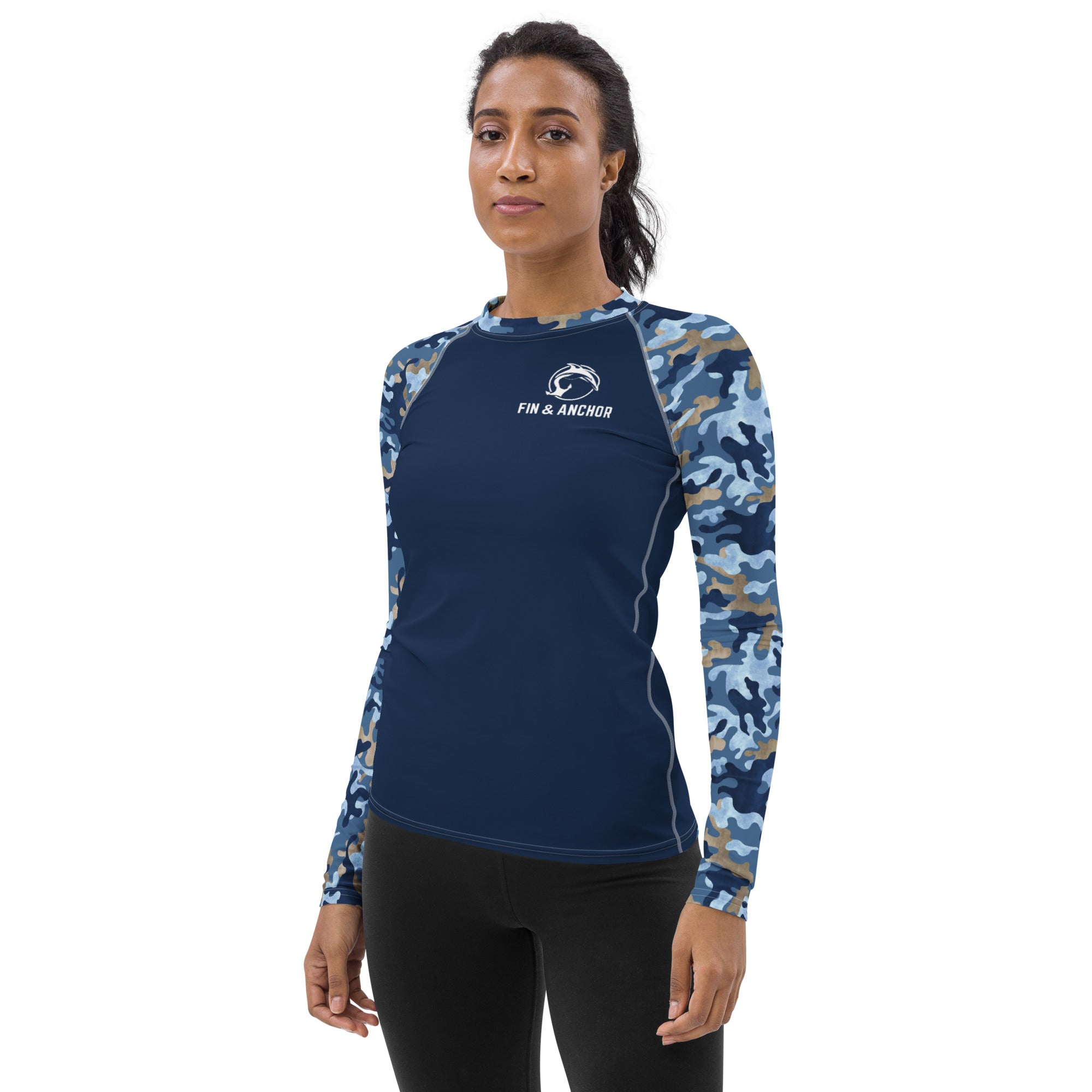 Women's UPF 50 Long Sleeve Sun Shirt - Blue Camo - 0