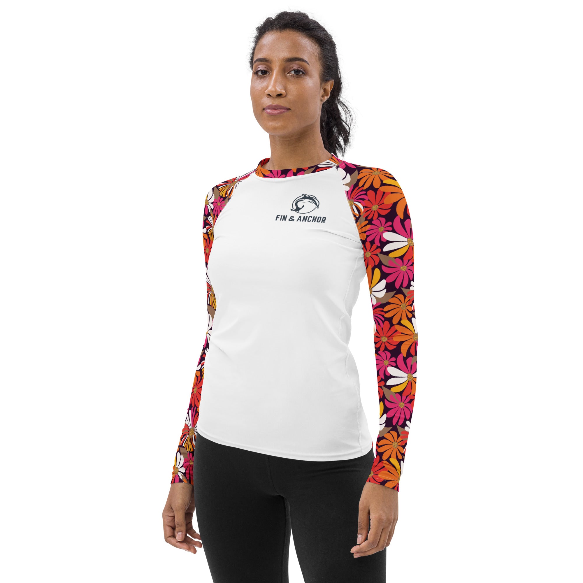 Women's UPF 50 Long Sleeve Sun Shirt - Flower Power - 0