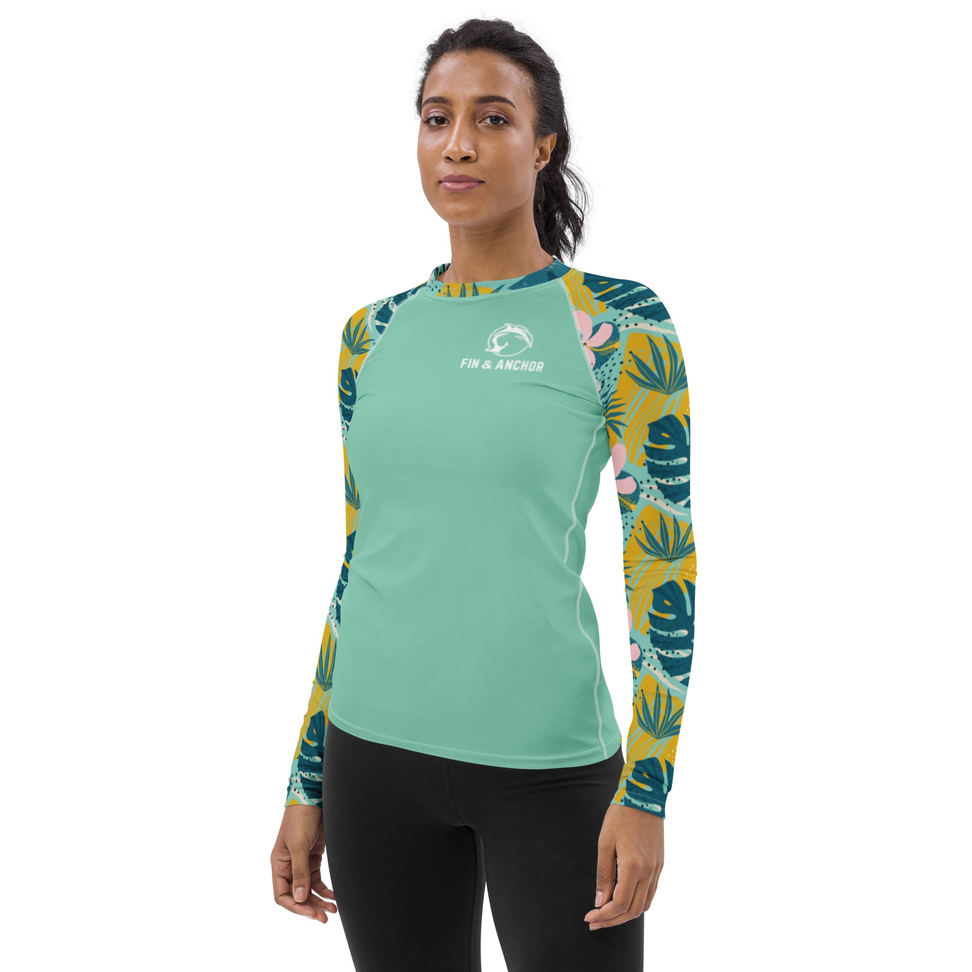 Women's UPF 50 Long Sleeve Sun Shirt - Tropic Flowers - 0