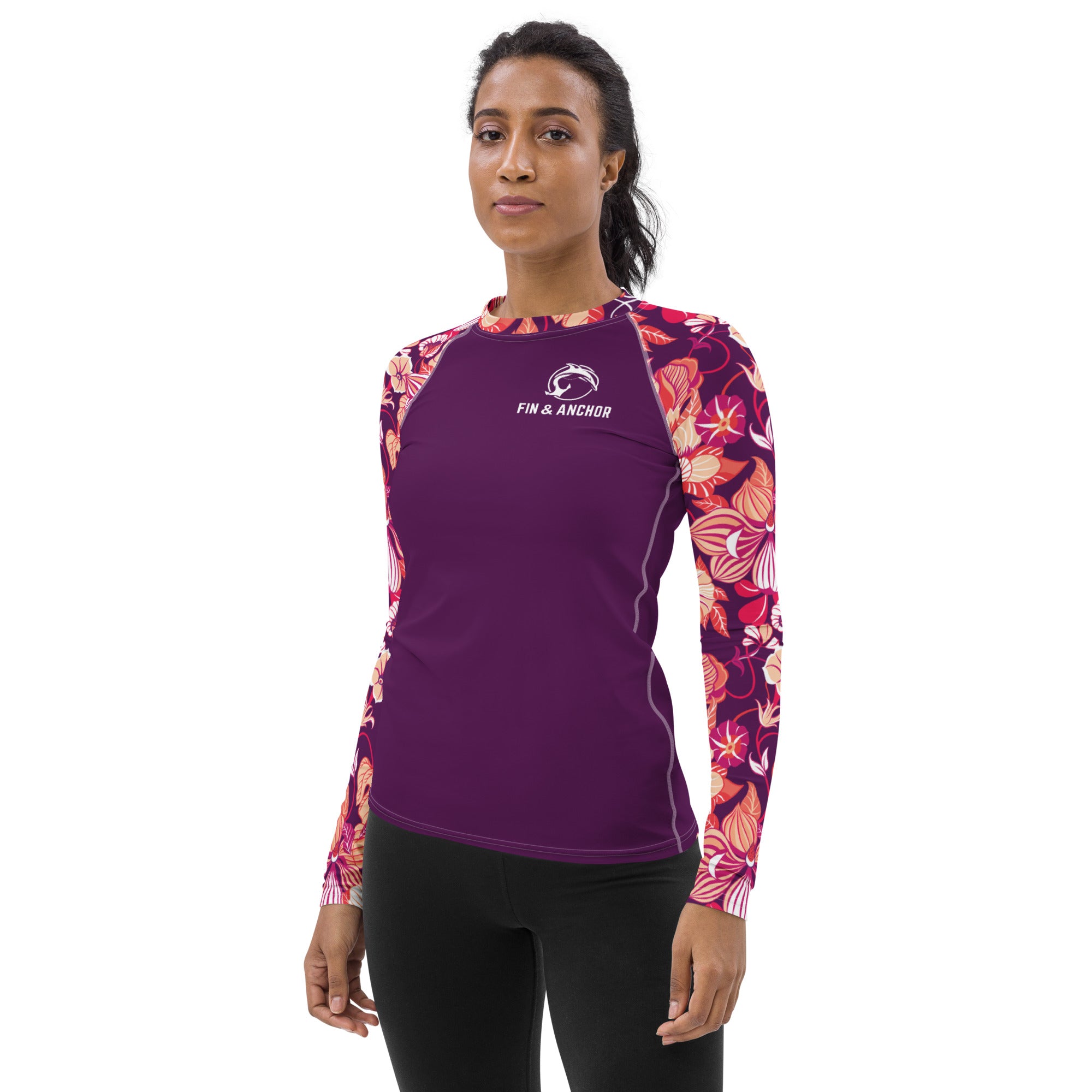 Women's UPF 50 Long Sleeve Sun Shirt - Flower Tropics - 0