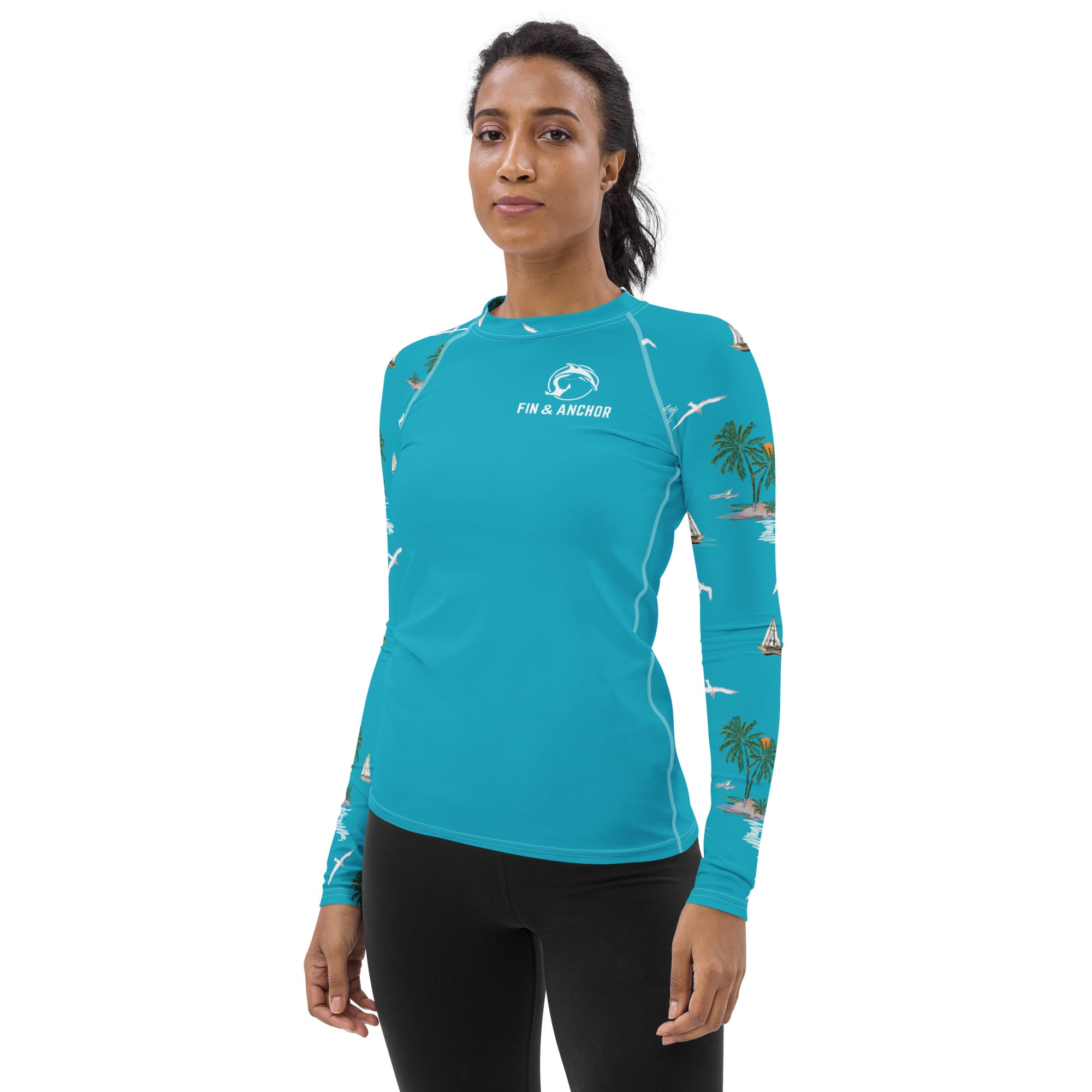 Women's UPF 50 Long Sleeve Sun Shirt - Sailing Seas - 0