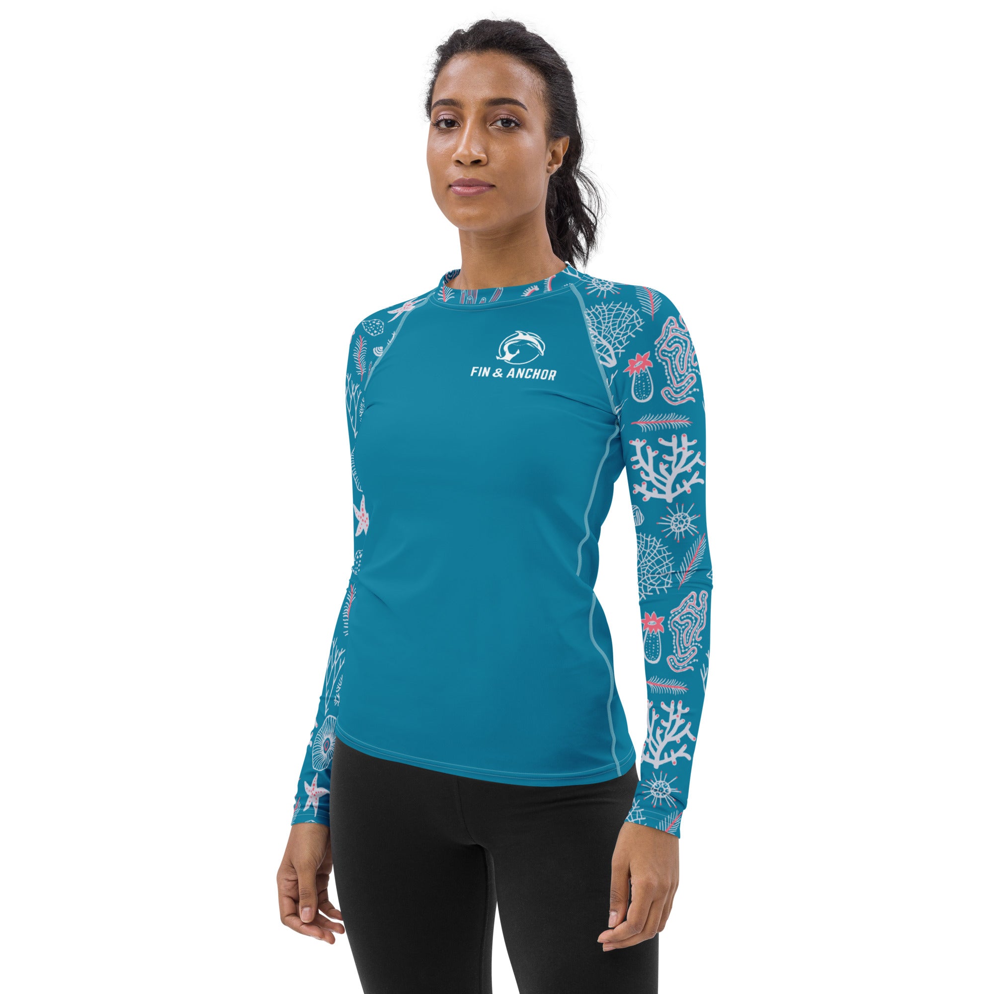 Women's UPF 50 Long Sleeve Sun Shirt - Coral Starfish - 0