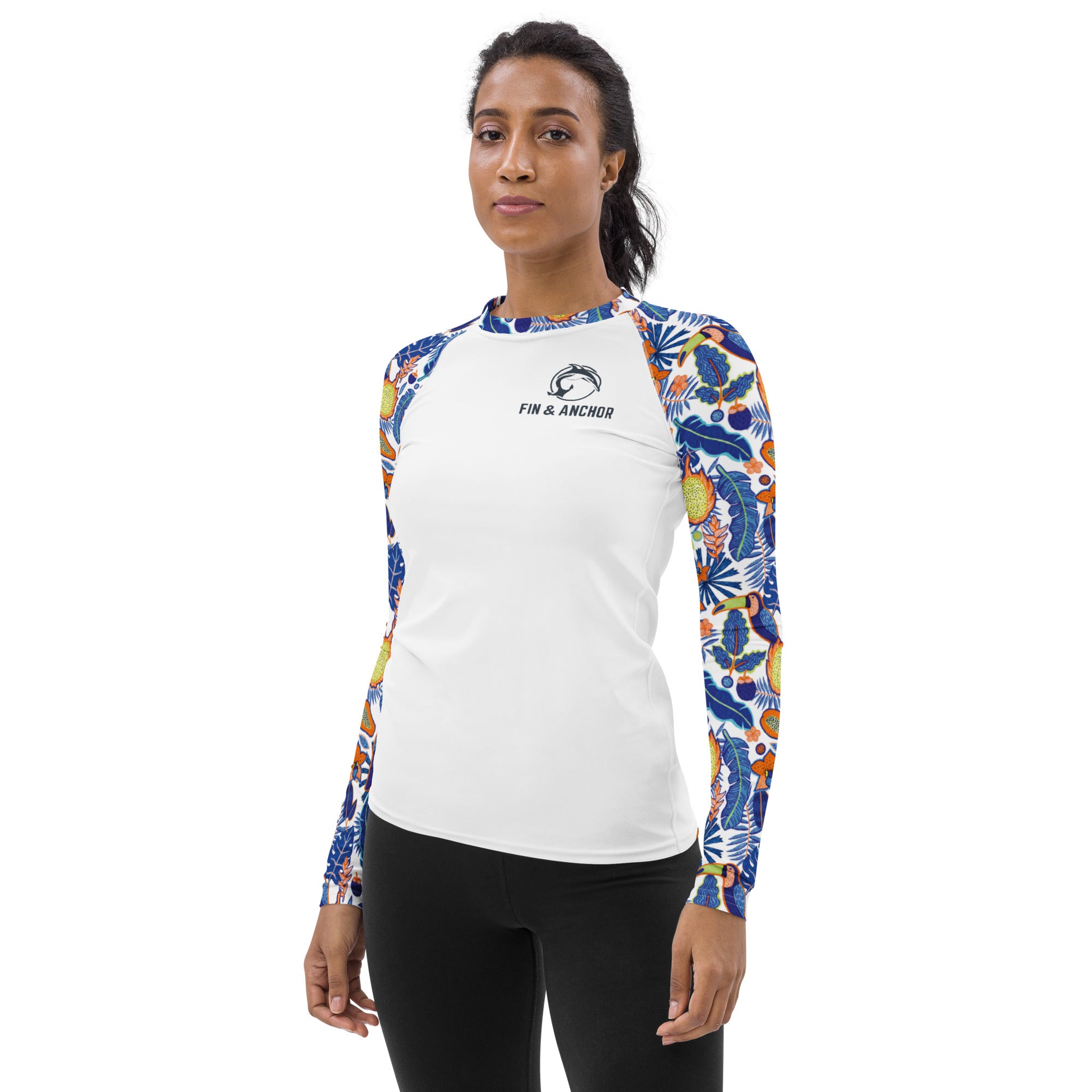 Women's UPF 50 Long Sleeve Sun Shirt - Toucan Blue - 0