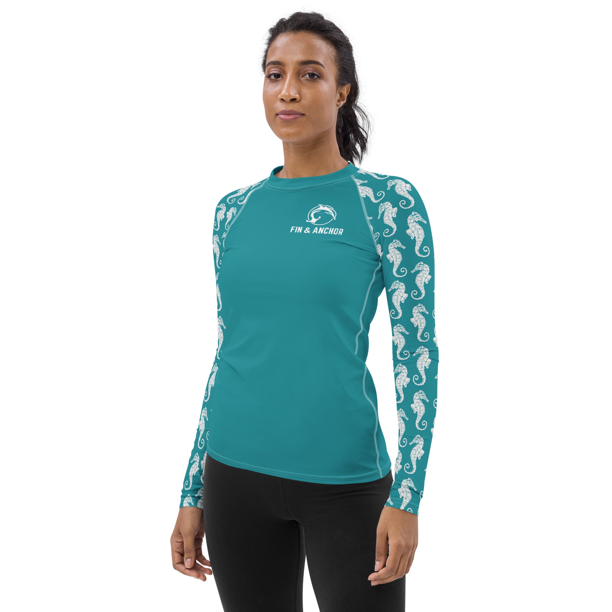 Women's UPF 50 Long Sleeve Sun Shirt - Seahorses - 0