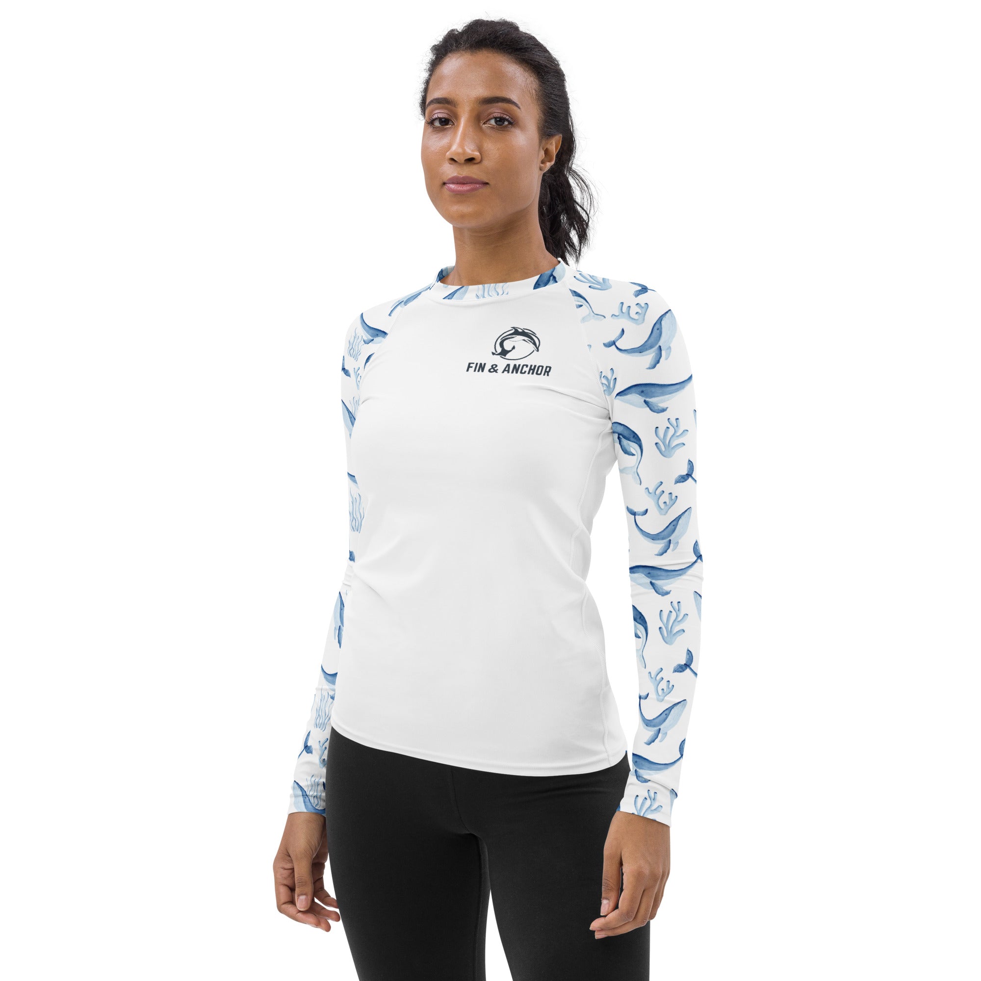 Women's UPF 50 Long Sleeve Sun Shirt - Whale Song - 0