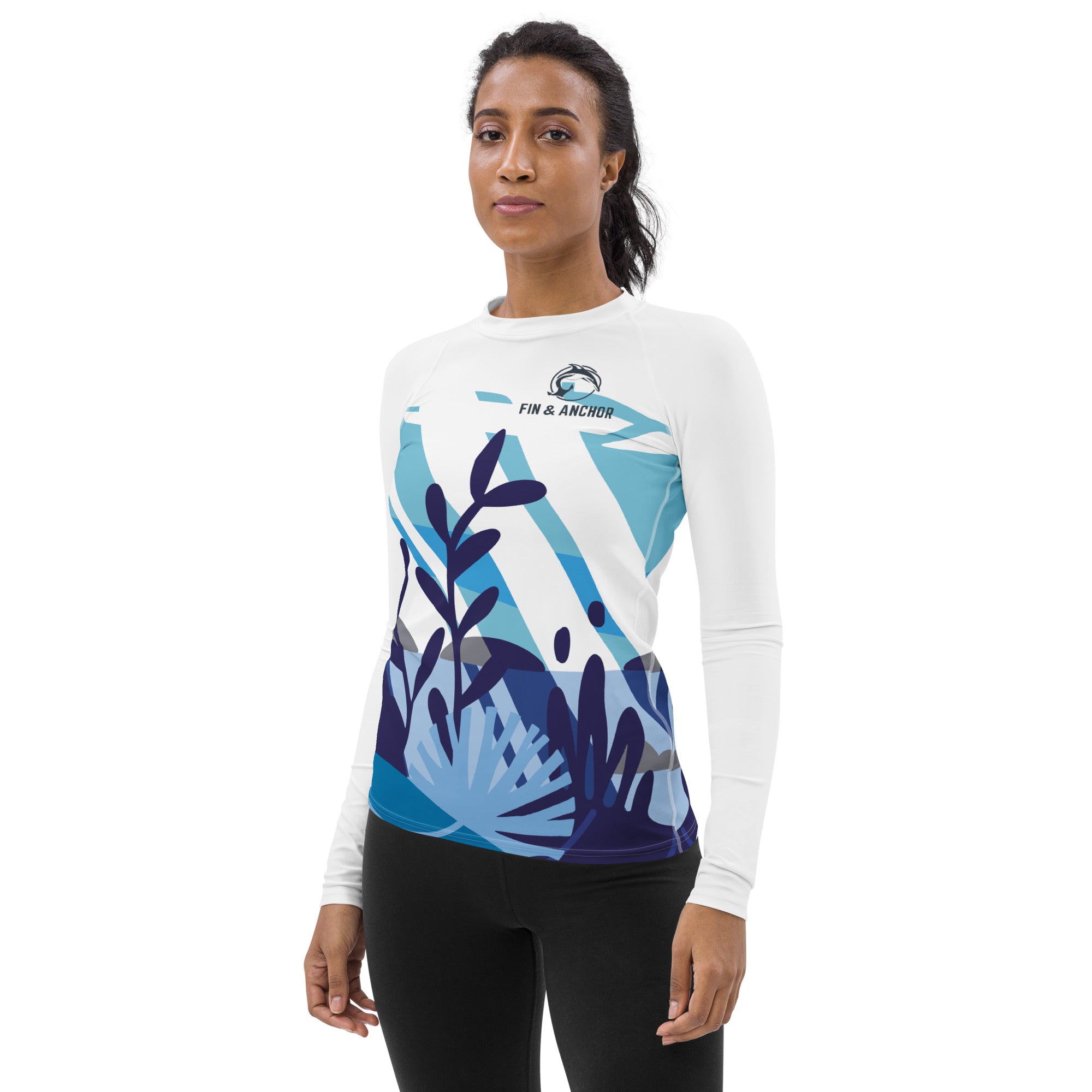 Women's UPF 50 Long Sleeve Sun Shirt - Sea Floor Life - 0