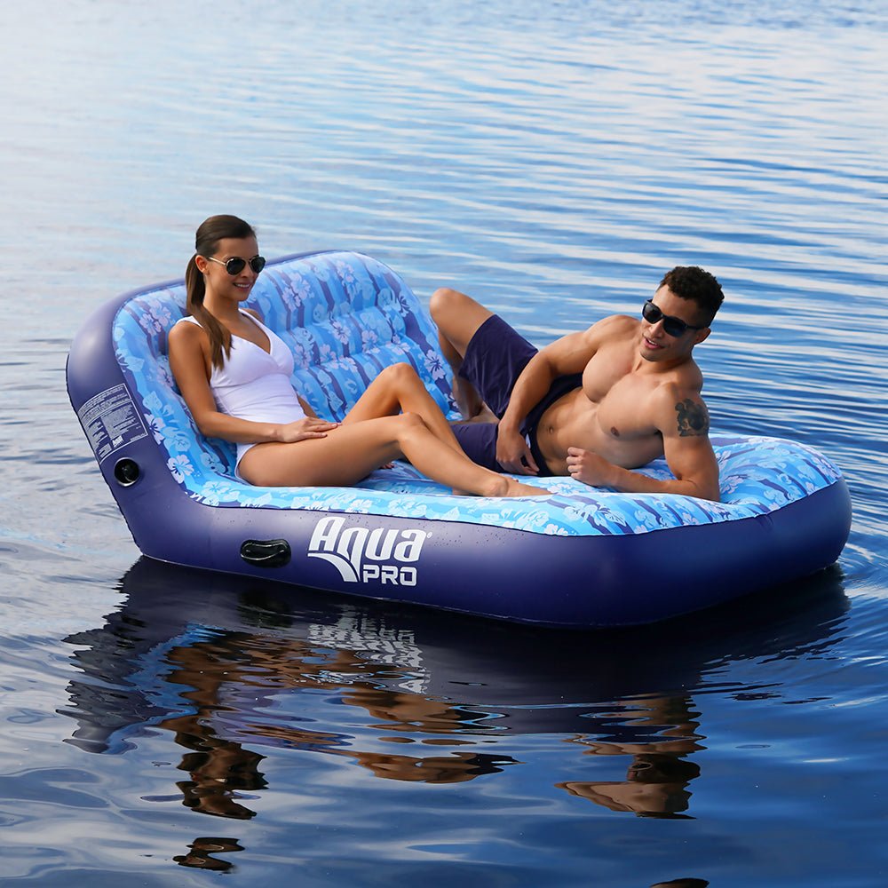 Aqua Leisure Ultra Cushioned Comfort Lounge Hawaiian Wave Print - 2 - Person [APL17011S2]