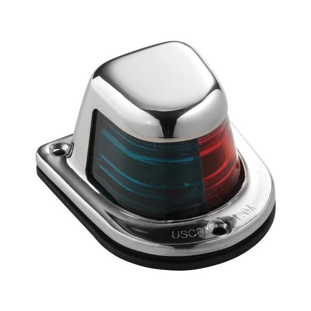 Attwood 1 - Mile Deck Mount, Bi - Color Red/Green Combo Sidelight - 12V - Stainless Steel Housing [66318 - 7]