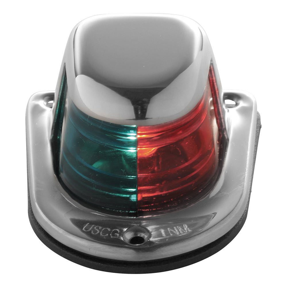 Attwood 1 - Mile Deck Mount, Bi - Color Red/Green Combo Sidelight - 12V - Stainless Steel Housing [66318 - 7]