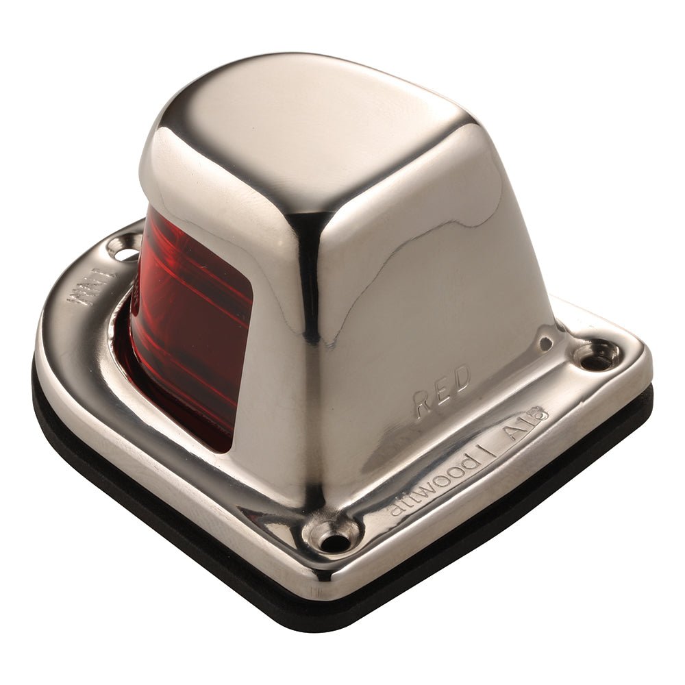 Attwood 1 - Mile Deck Mount, Red Sidelight - 12V - Stainless Steel Housing [66319R7]