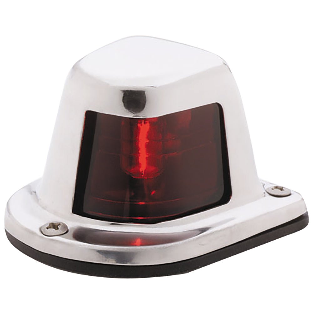 Attwood 1 - Mile Deck Mount, Red Sidelight - 12V - Stainless Steel Housing [66319R7]