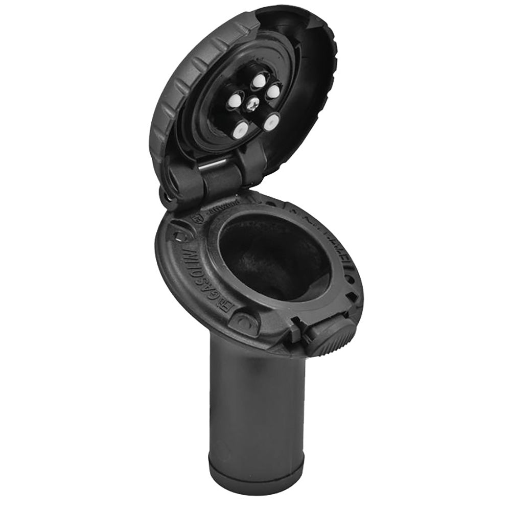 Attwood Deck Fill f/Carbon Canister System - Angled Body Scalloped Black Plastic Cap [99DFCCAB1S]