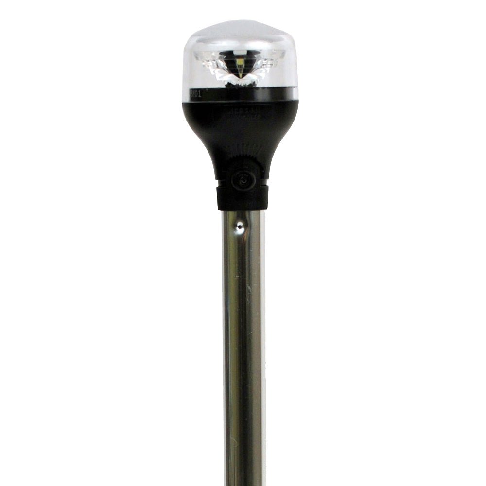 Attwood LightArmor All - Around Light - 12&quot; Aluminum Pole - Black Vertical Composite Base w/Adapter [5557 - PV12A7]