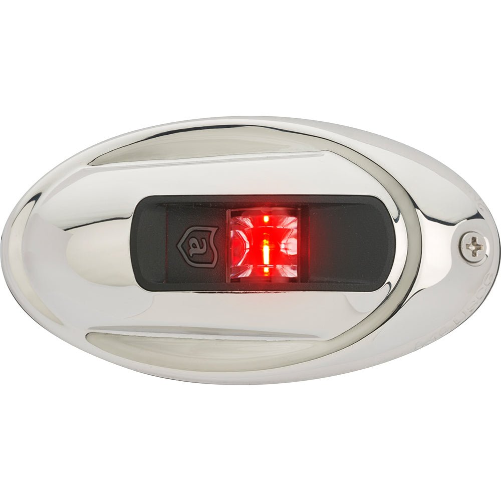 Attwood LightArmor Vertical Surface Mount Navigation Light - Oval - Port (red) - Stainless Steel - 2NM [NV4012SSR - 7]