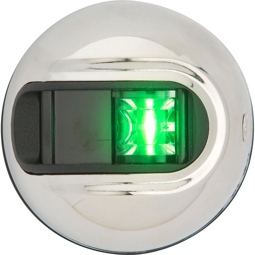 Attwood LightArmor Vertical Surface Mount Navigation Light - Starboard (Green) - Stainless Steel - 2NM [NV3012SSG - 7]