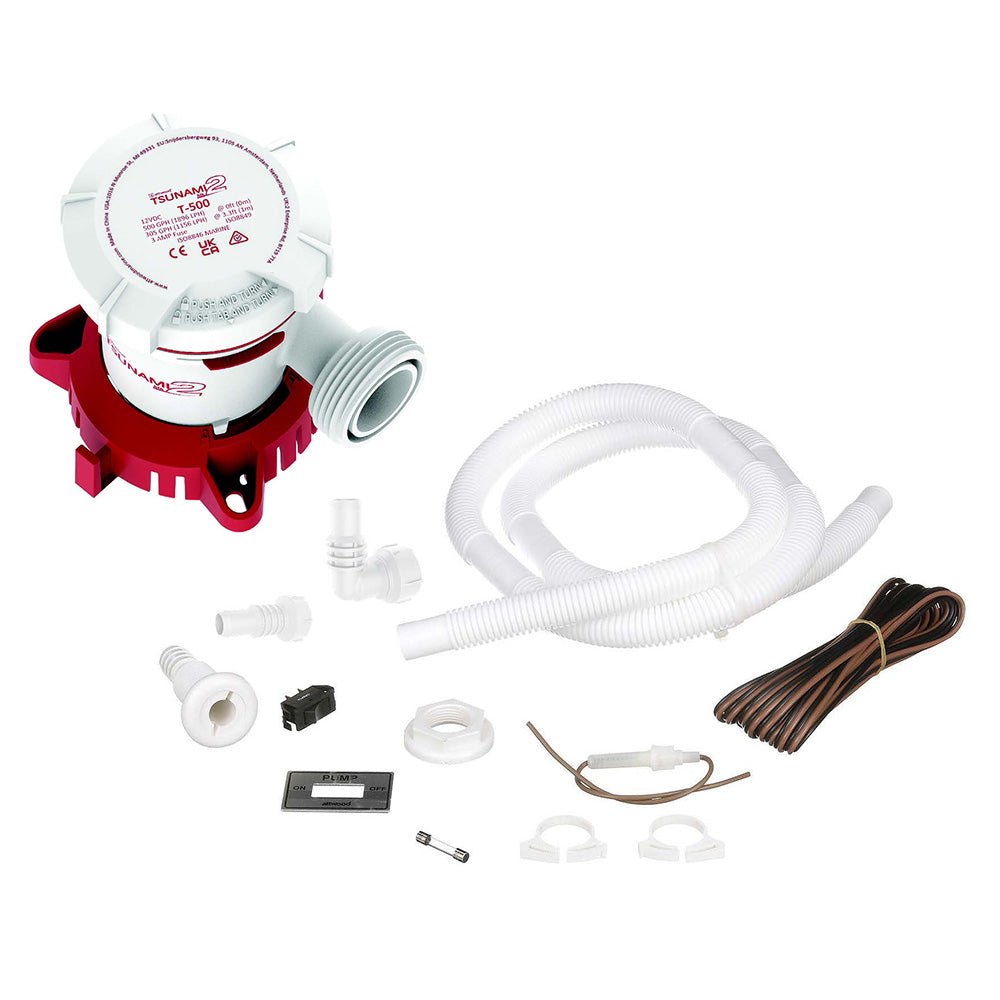 Attwood Tsunami MK2 T500 Manual Bilge Pump w/Installation Kit - 500 GPH 12V [5614 - 7]