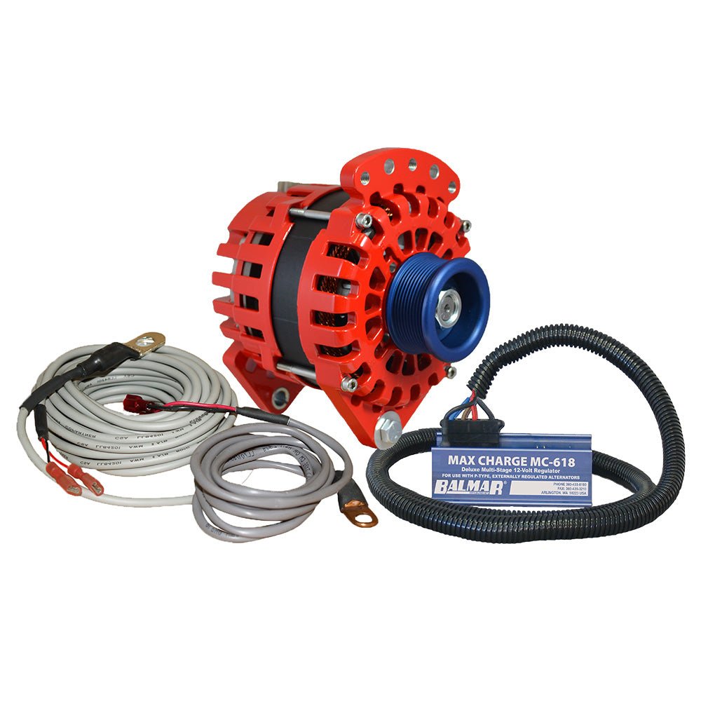 Balmar Alternator 170 AMP Kit 12V 3.15" Dual Foot Saddle J10 Pulley Regulator Temp Sensor [XT - CR - 170 - J10 - KIT]