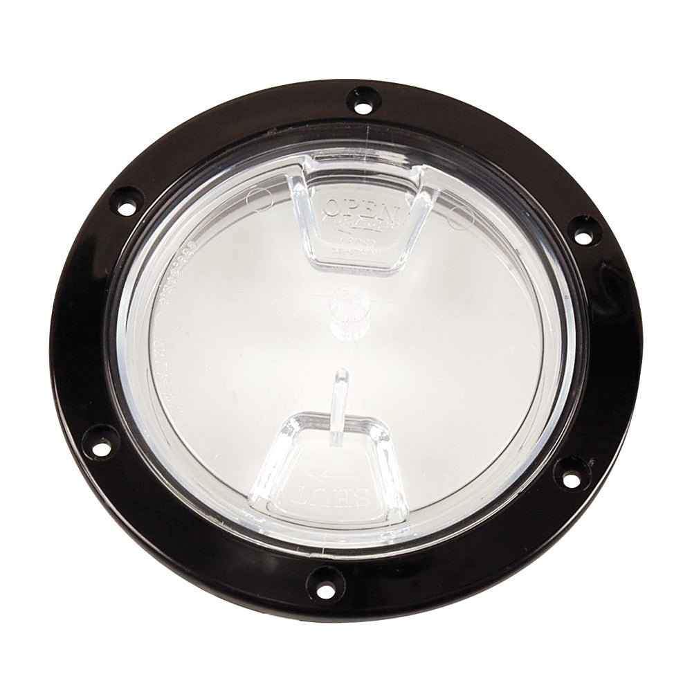 Beckson 4&quot; Clear Center Screw Out Deck Plate - Black [DP40 - B - C]