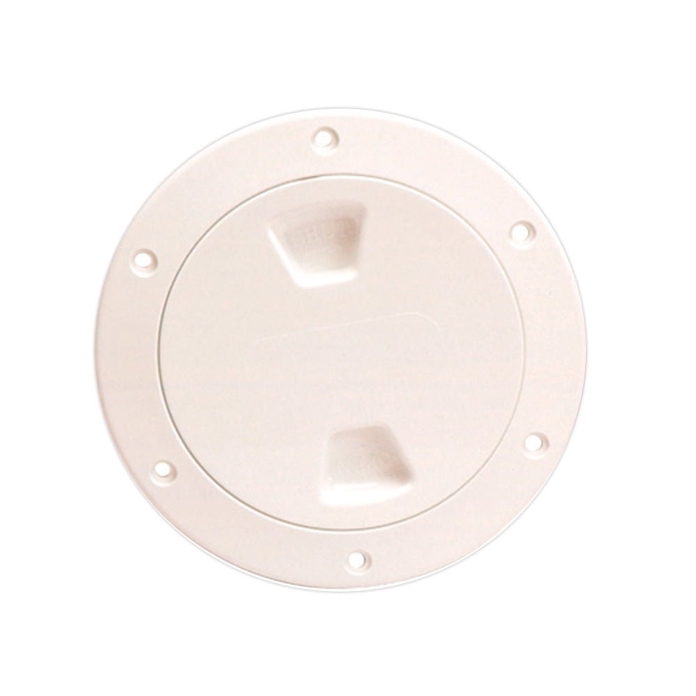 Beckson 4&quot; Smooth Center Screw - Out Deck Plate - Beige [DP40 - N]