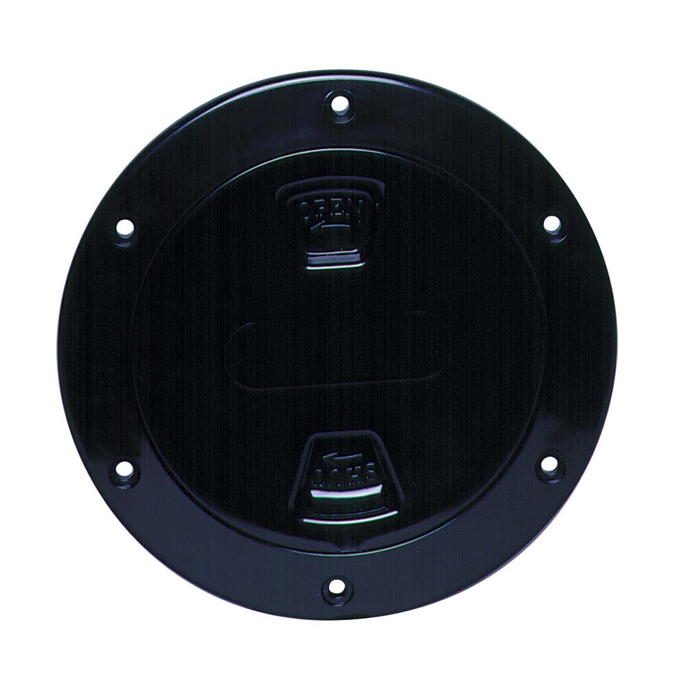 Beckson 4" Smooth Center Screw - Out Deck Plate - Black [DP40 - B]