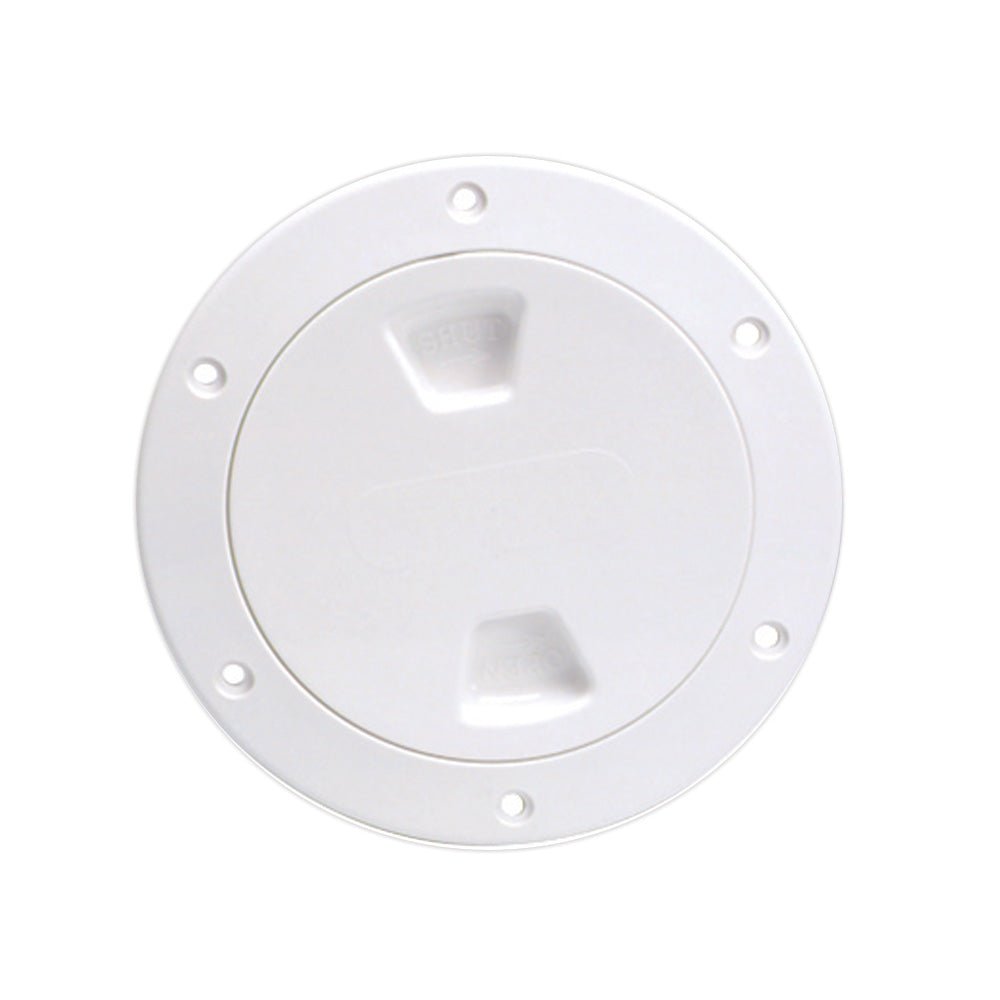 Beckson 4&quot; Smooth Center Screw - Out Deck Plate - White [DP40 - W]