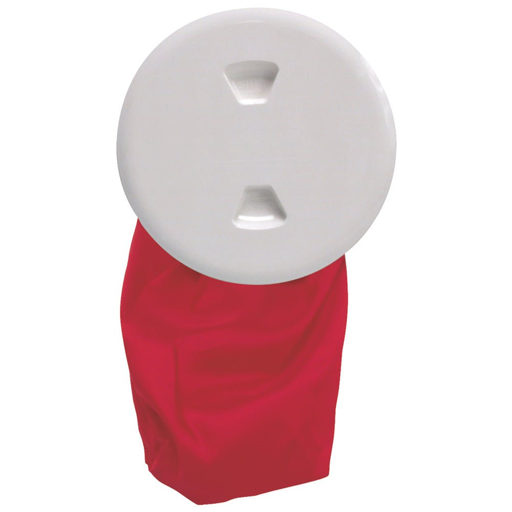 Beckson 5&quot; Stow - Away Deck Plate - White w/12&quot; Bag [DP50BW]