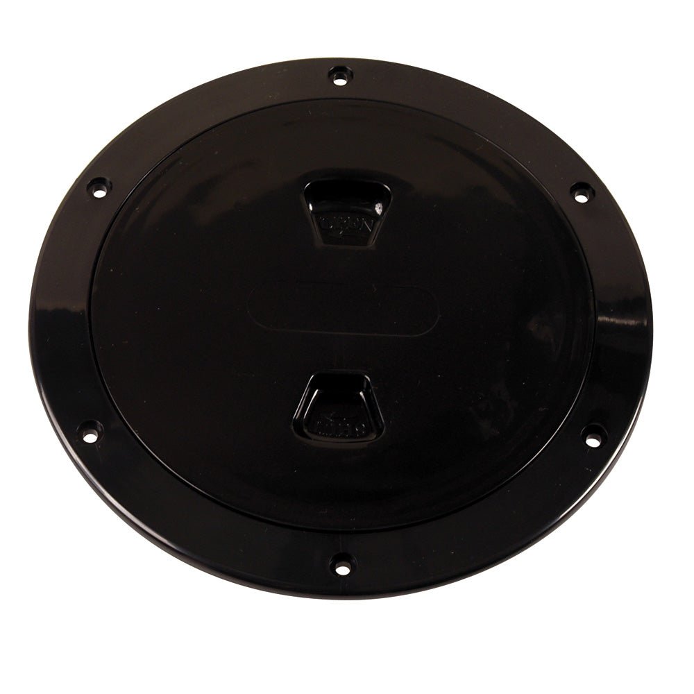 Beckson 6" Smooth Center Screw - Out Deck Plate - Black [DP60 - B]