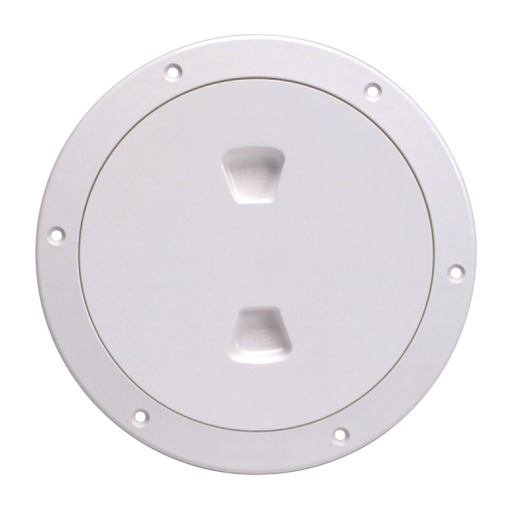 Beckson 6" Smooth Center Screw - Out Deck Plate - White [DP60 - W]