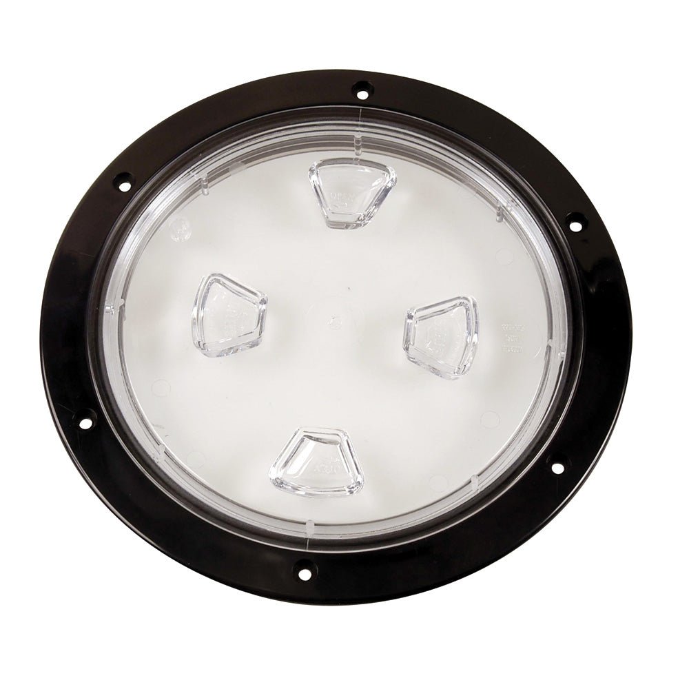 Beckson 8" Clear Center Screw - Out Deck Plate - Black [DP80 - B - C]