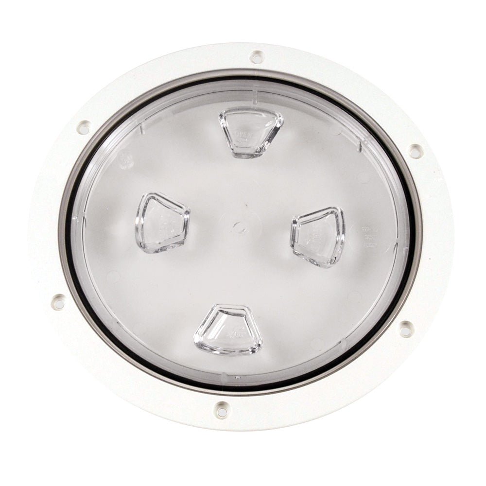 Beckson 8&quot; Clear Center Screw - Out Deck Plate - White [DP80 - W - C]