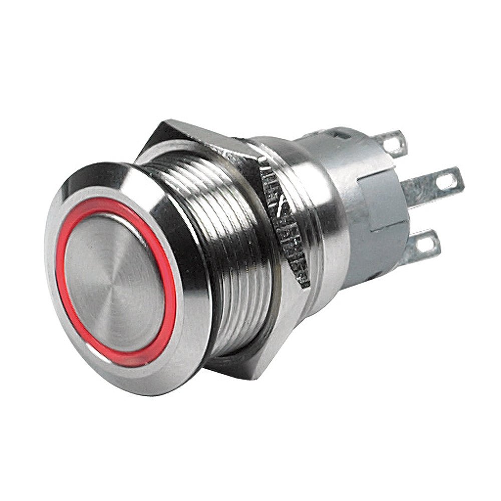 BEP Push - Button Switch - 12V Momentary (On)/Off - Red LED [80 - 511 - 0002 - 01]