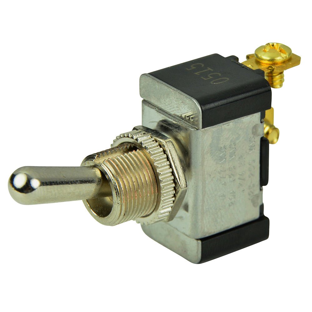 BEP SPST Chrome Plated Toggle Switch - OFF/(ON) [1002002]