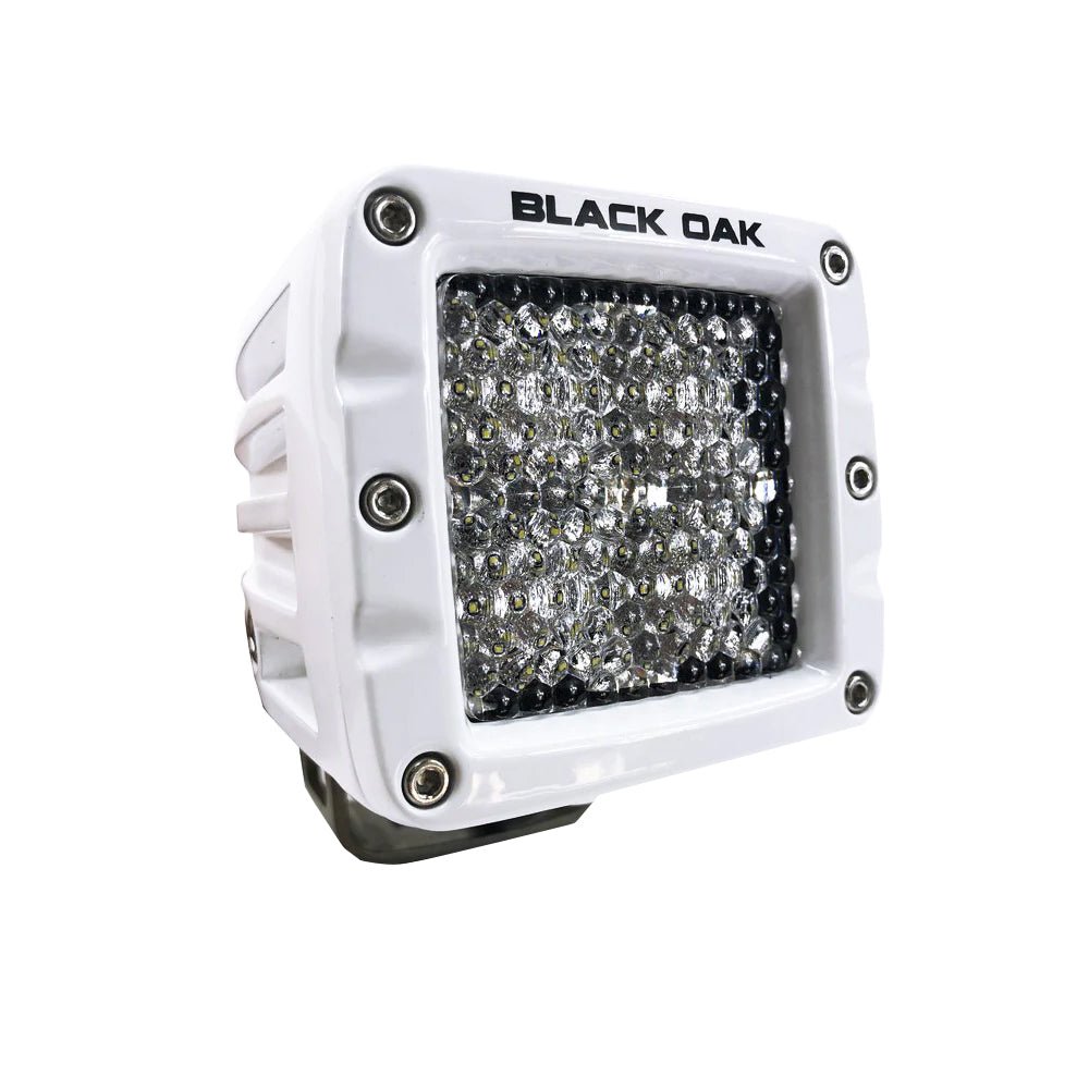 Black Oak 2" Marine LED Pod Light - Diffused Optics - White Housing - Pro Series 3.0 [2DM - POD10CR]