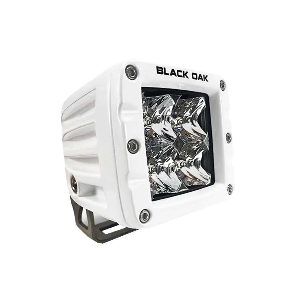 Black Oak 2&quot; Marine LED Pod Light - Flood Optics - White Housing - Pro Series 3.0 [2FM - POD10CR]