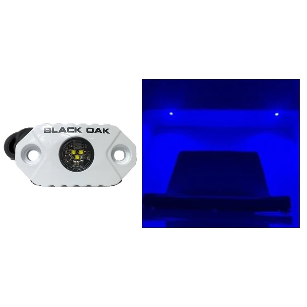 Black Oak Rock Accent Light - Blue LEDs - White Housing [MAL - B]