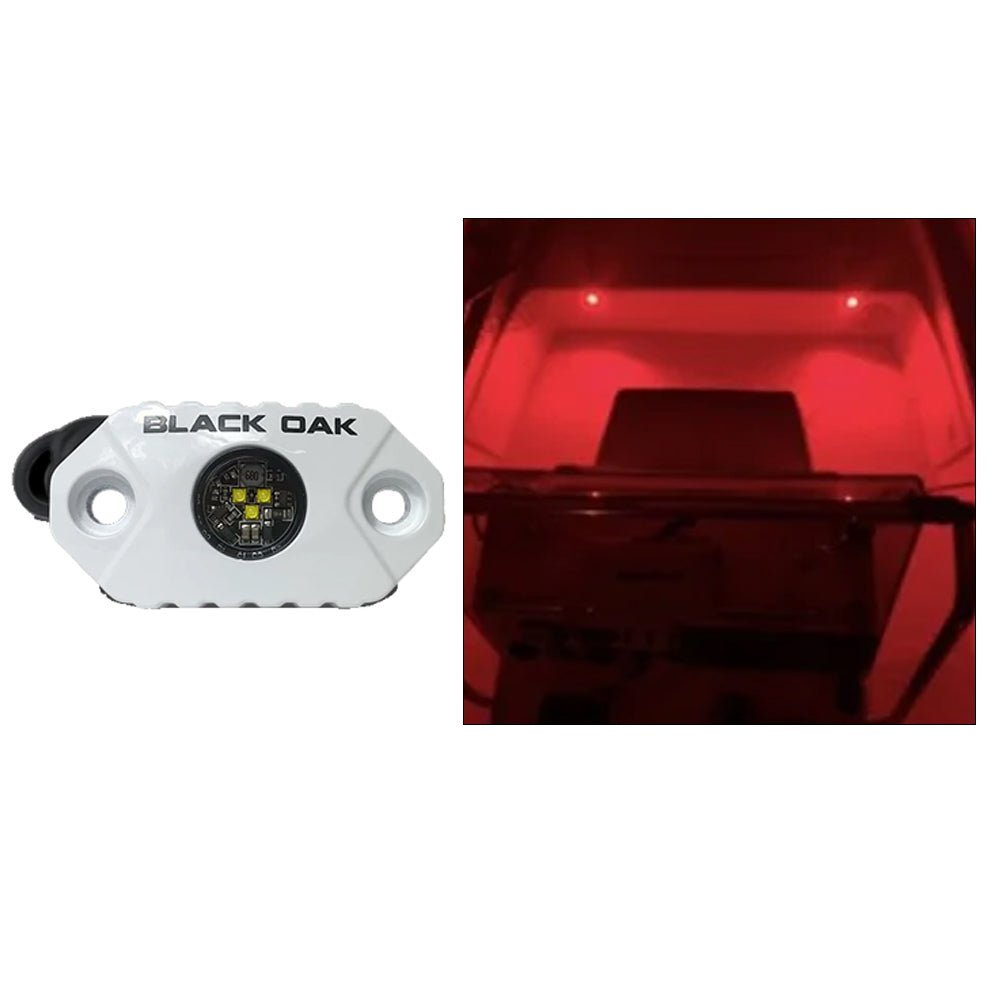 Black Oak Rock Accent Light - Red LEDs - White Housing [MAL - R]