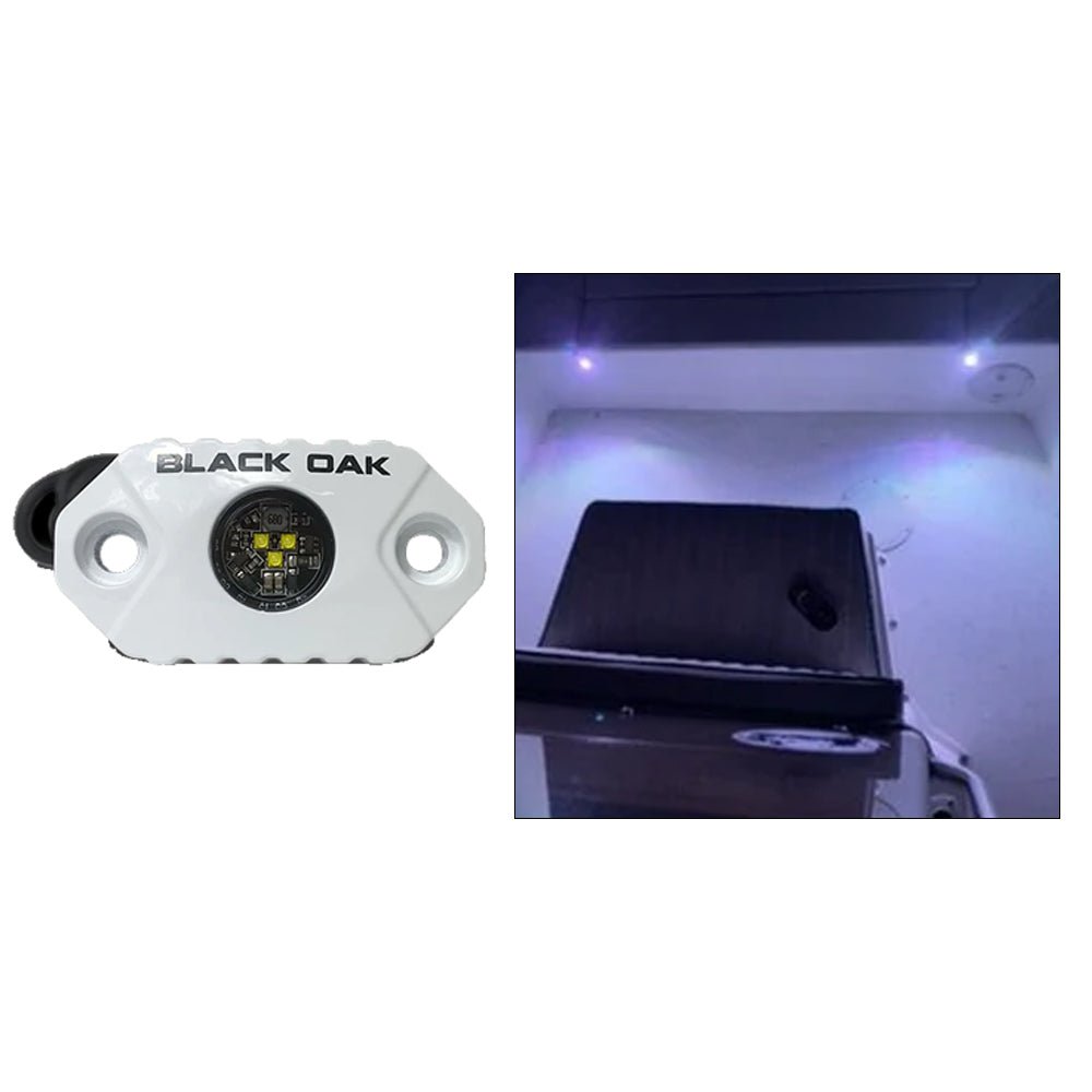 Black Oak Rock Accent Light - White LEDs - White Housing [MAL - W]