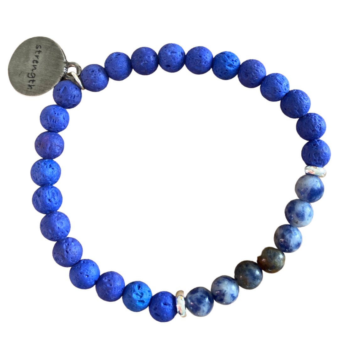 Blue Lava Rock and Natural Sodalite Bracelet