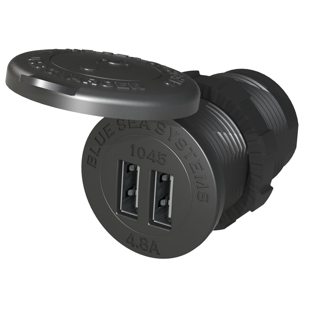 Blue Sea 1045 12/24V Dual USB Charger - 1 - 1/8&quot; Socket Mount [1045]