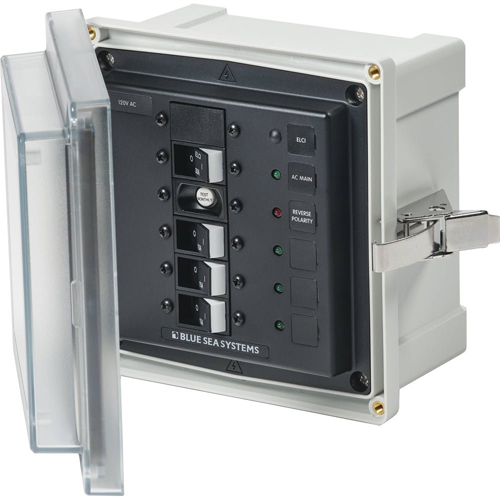 Blue Sea 3128 - SMS Panel Enclosure w/ELCI (30A) 3 Branch (15A) - 120V AC [3128]