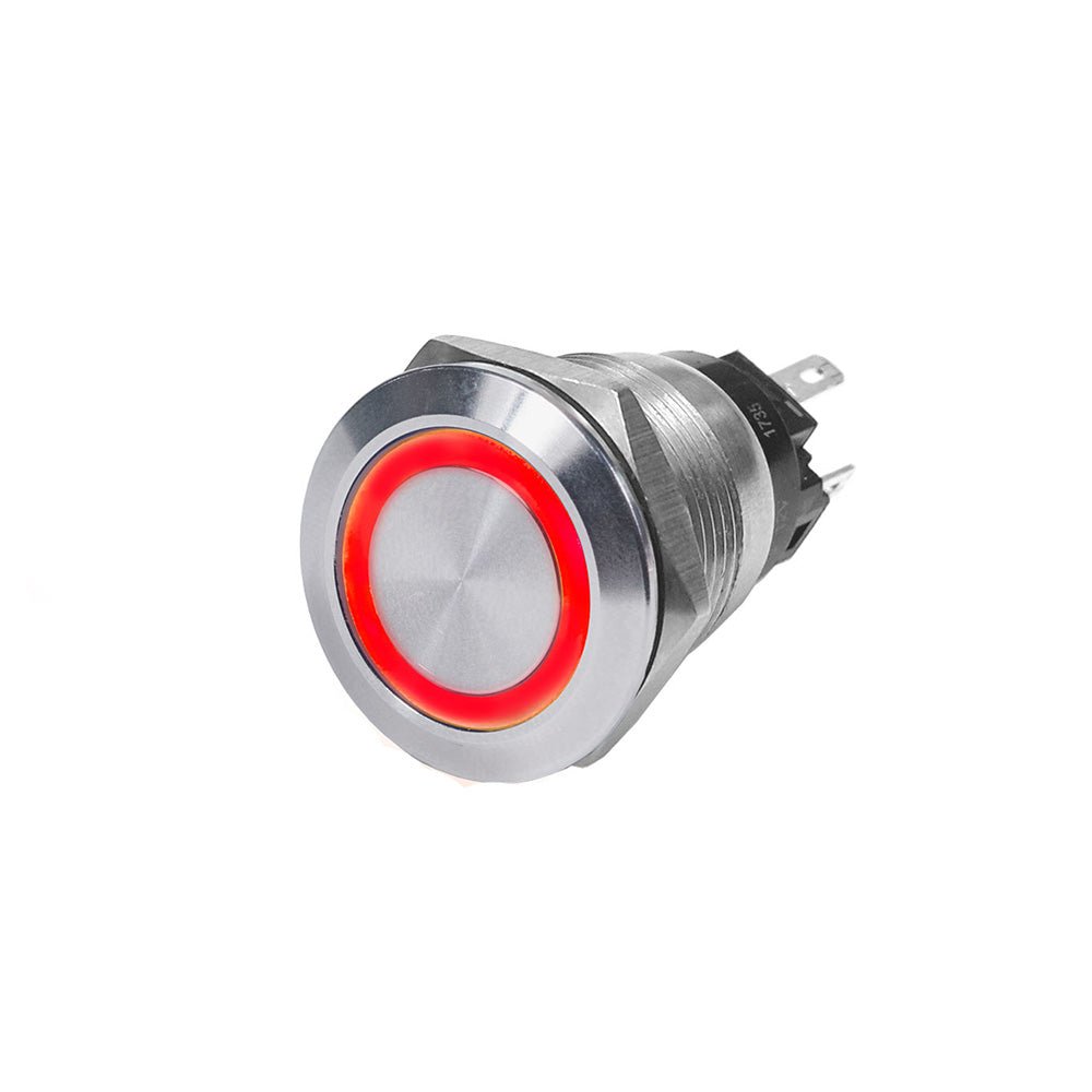 Blue Sea 4162 SS Push Button Switch - Off - On - Red - 10A [4162]