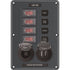 Blue Sea 4321 Circuit Breaker Switch Panel 4 Position - Gray w/12V Socket Dual USB [4321]