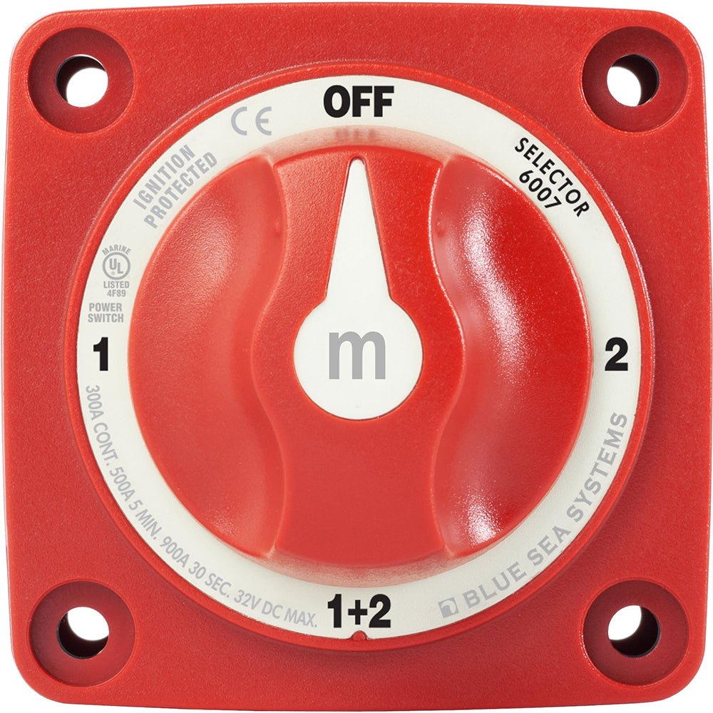 Blue Sea 6007 m - Series (Mini) Battery Switch Selector Four Position Red [6007]