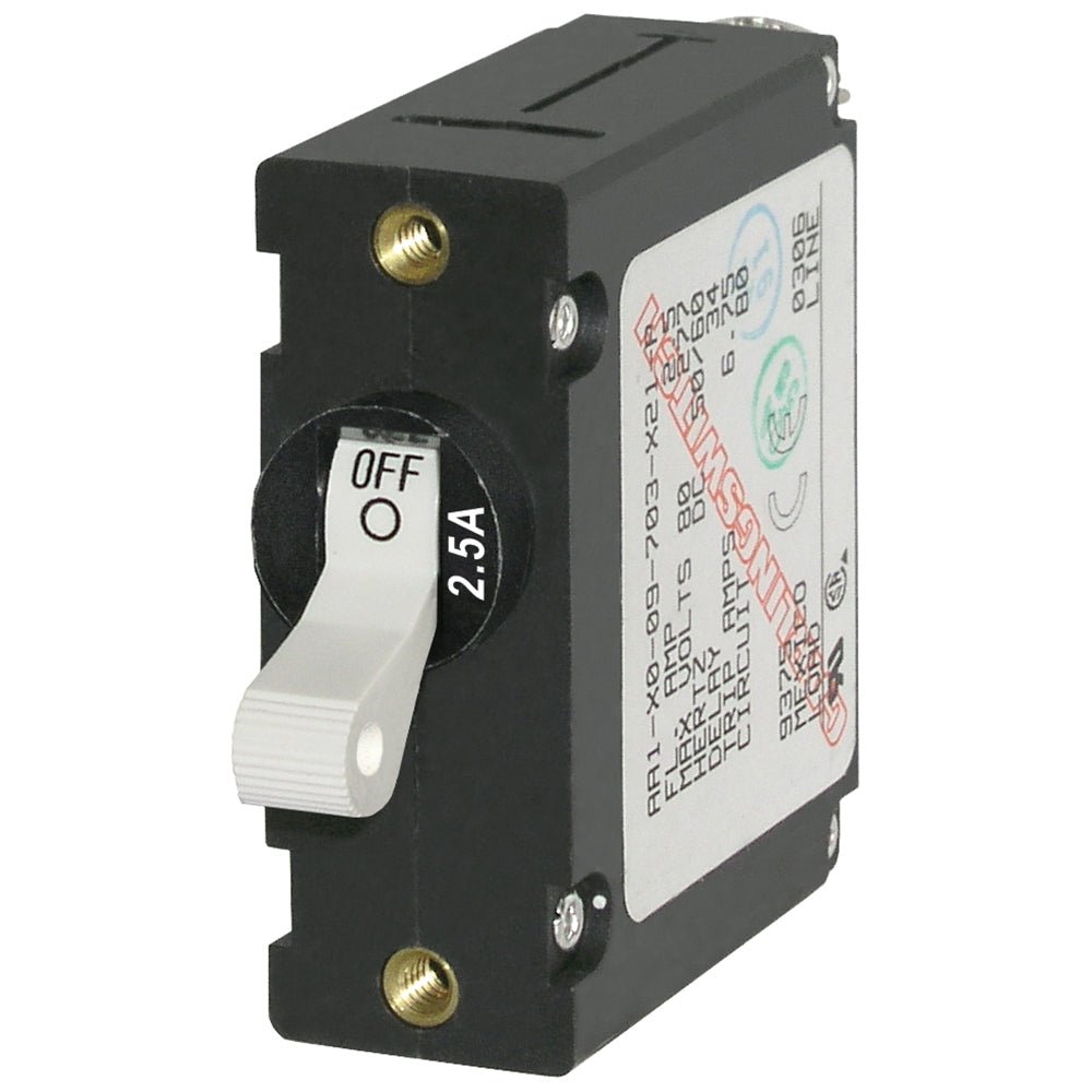 Blue Sea 7197 A - Series White Toggle Circuit Breaker - Single Pole 2.5A [7197]