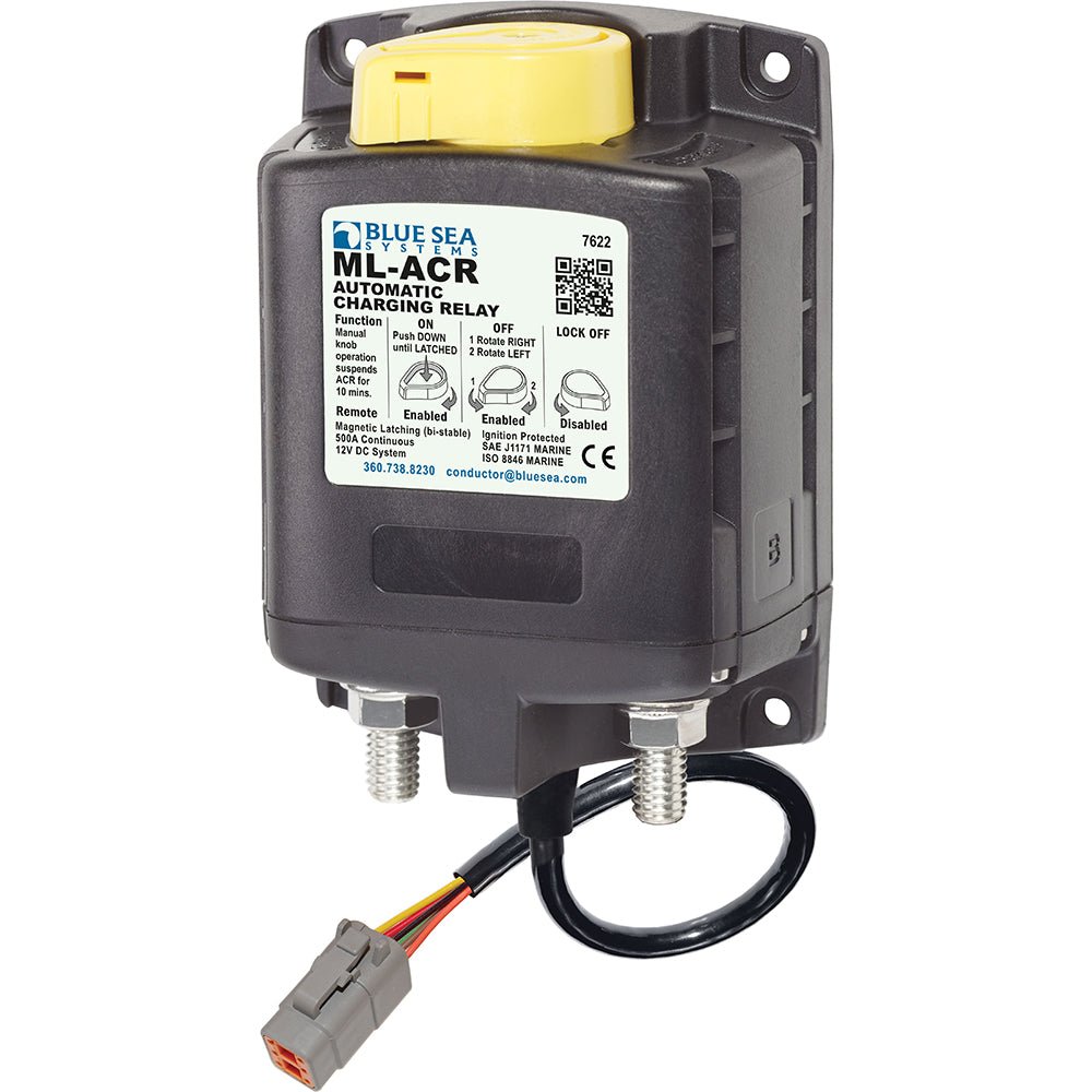 Blue Sea 7622100 ML ACR Charging Relay 12V 500A w/Manual Control Deutsch Connector [7622100]